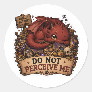 Do Not Perceive Me Funny Sleeping Dragon Sticker