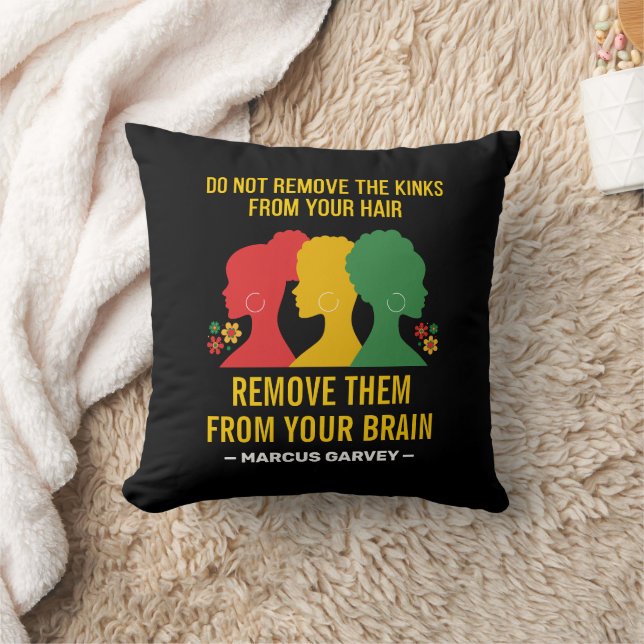 DO NOT REMOVE THE. KINKS FROM YOUR HAIR Afro Throw Pillow (Blanket)