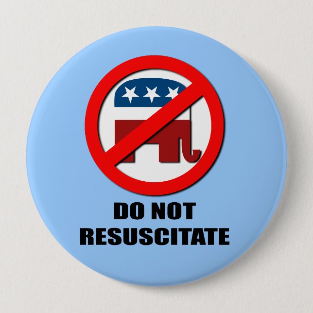 Do Not Resuscitate 4 Inch Round Button (Front)