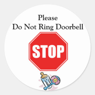 Do Not Ring Doorbell Sticker