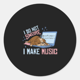 Do Not Snore I Make Music Bulldog Sleeping Nape Ti Classic Round Sticker