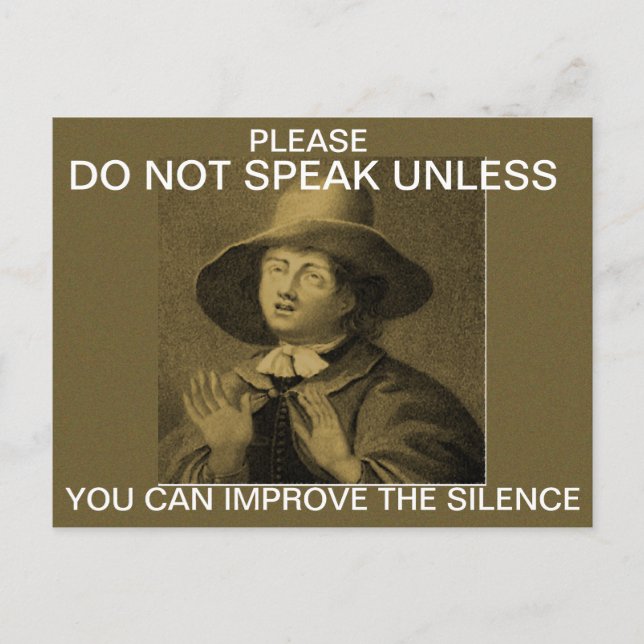 Do not speak unless... postcard (Front)