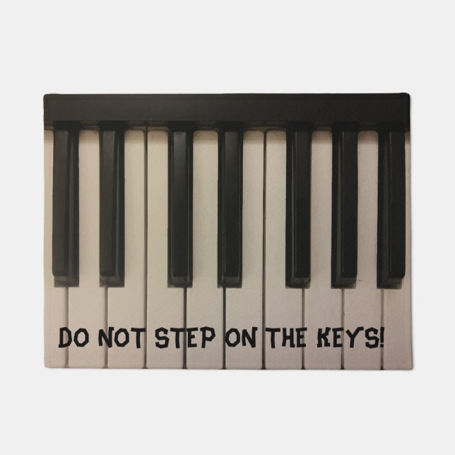 DO NOT STEP ON THE KEYS Fun Piano Keys Design Doormat (Front)