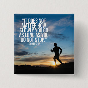 DO NOT STOP. Running Marathon Workout Motivational 2 Inch Square Button