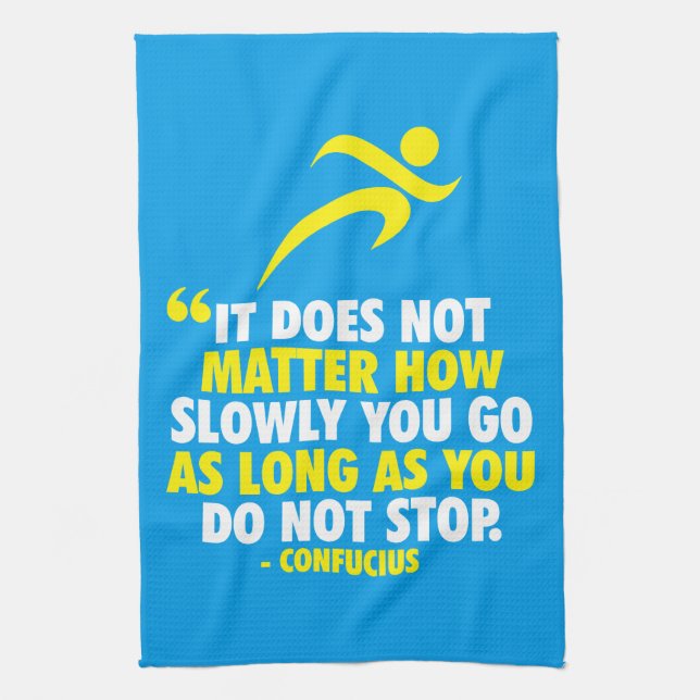 DO NOT STOP. Running Marathon Workout Motivational Kitchen Towel (Vertical)