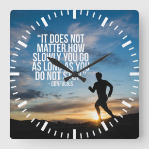 DO NOT STOP. Running Marathon Workout Motivational Square Wall Clock