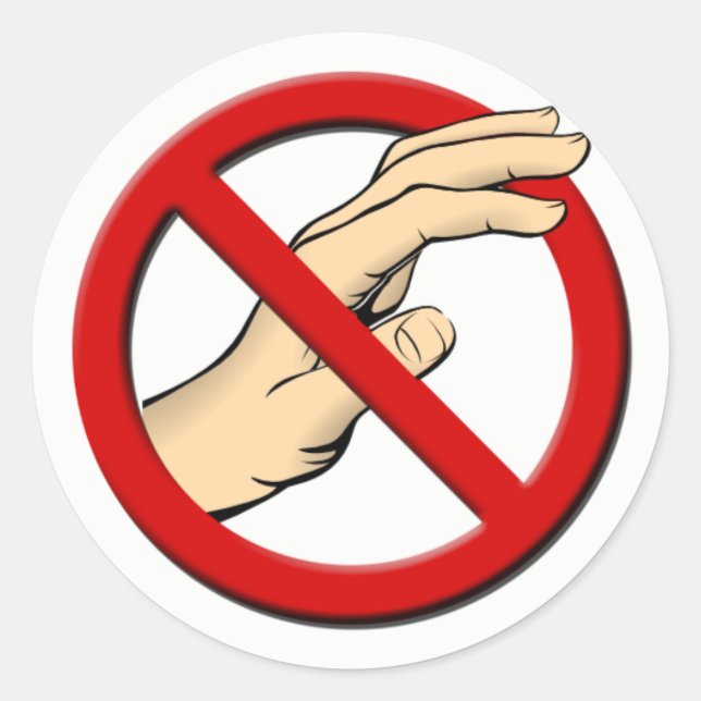 Do Not Touch Round Sticker (Front)