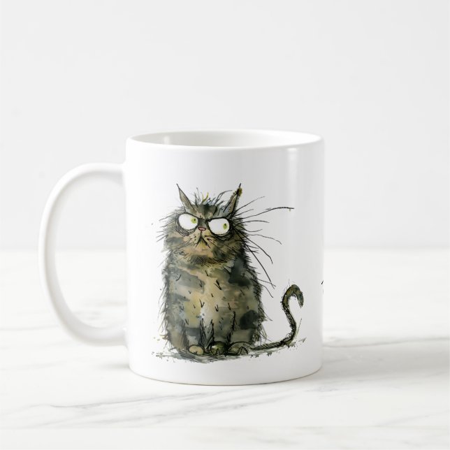 Do. Not. Touch. Scruffy Cat Work Place Humor Coffee Mug (Left)
