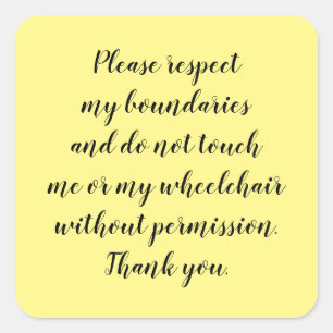 Do Not Touch Wheelchair Sticker