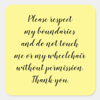 Do Not Touch Wheelchair Sticker