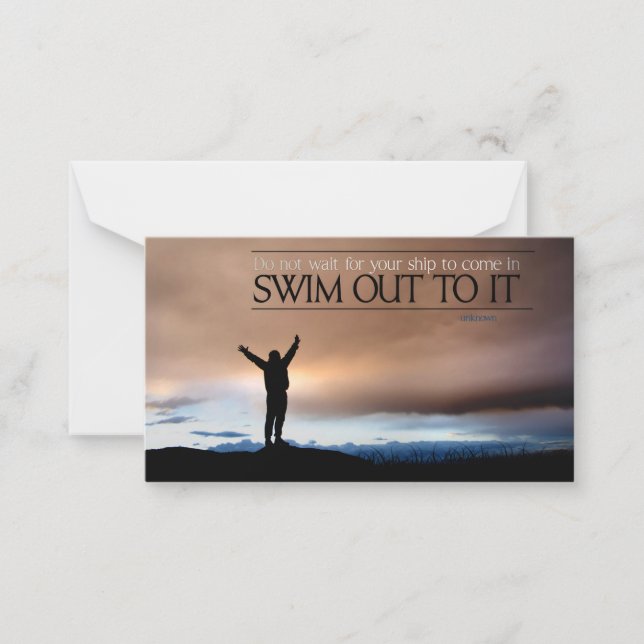 "Do not wait for your ship" Inspirational Quote Card (Front)