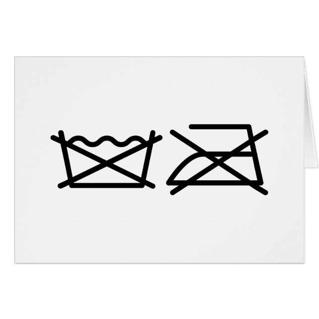 DO NOT WASH! DO NOT IRON! CARD (Front Horizontal)