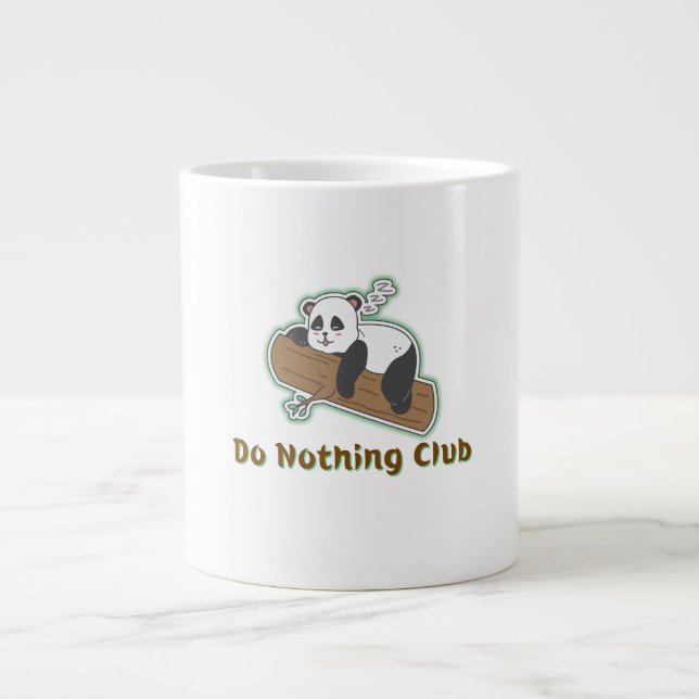 Do Nothing Club Panda Large Coffee Mug (Front)