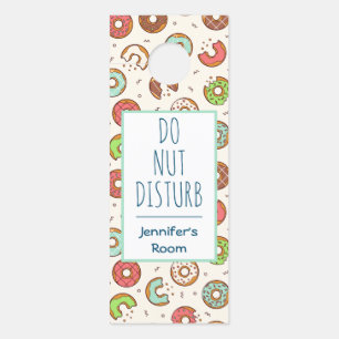Do Nut Disturb Pun Doughnut Pattern Door Hanger