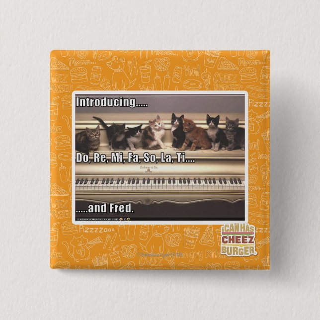 Do, Re, Mi, Fa, So, La, Ti, Fred 2 Inch Square Button (Front)