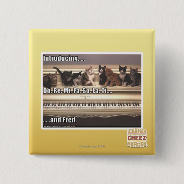 Do, Re, Mi, Fa, So, La, Ti, Fred 2 Inch Square Button (Front)