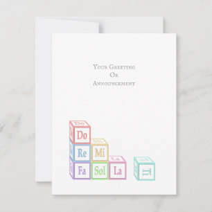 "Do Re Mi Fa So La Ti" Stacked Musical Baby Blocks Card