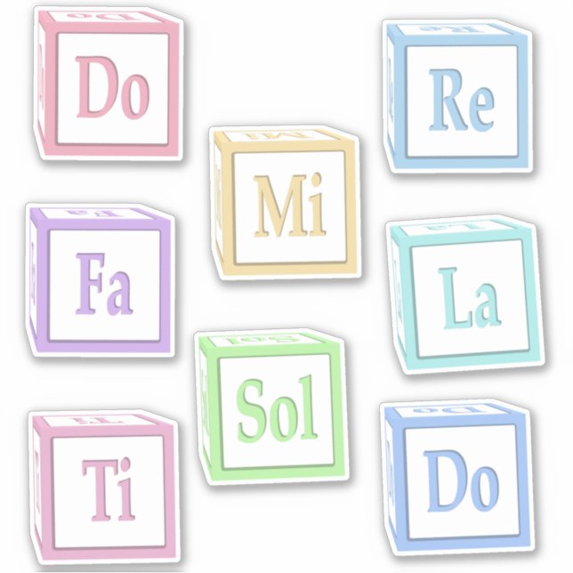 Do Re Mi Fa Sol La Ti Solfege Musical.Baby Blocks (Front)