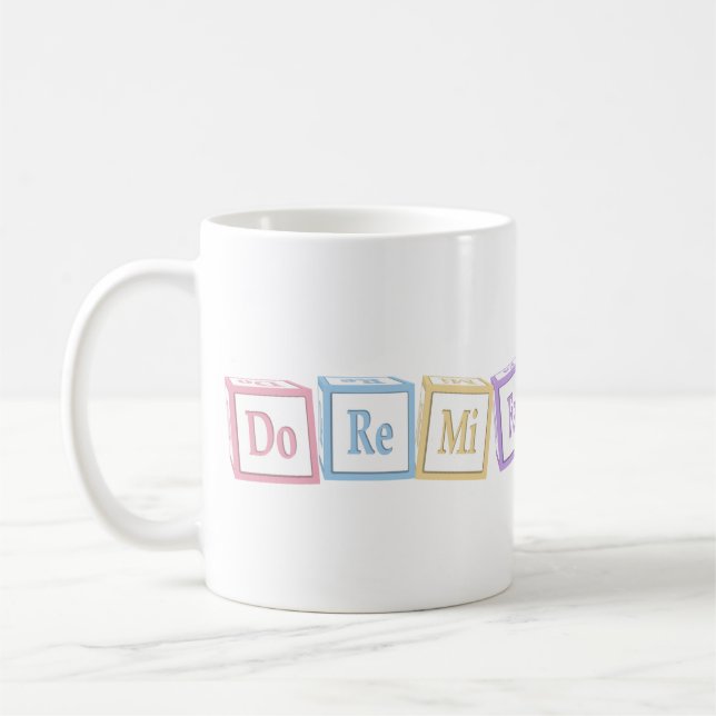 "Do Re Mi" Full Octave Solfege Musical Baby Blocks Coffee Mug (Left)