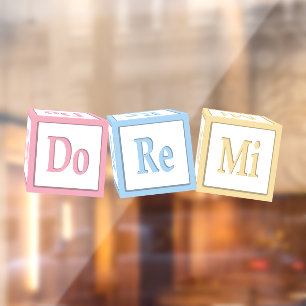 "Do Re Mi" Solfeggio Baby Blocks Kids Musical Window Cling