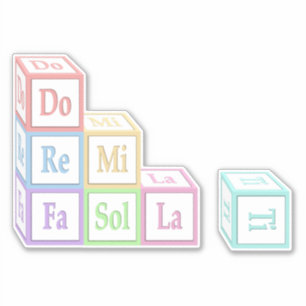 "Do Re Mi" Stacked Musical Baby Blocks Kids Sticke