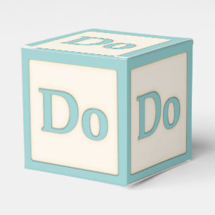 "Do" Solfeggio Musical Baby Blocks Aqua Favor Box