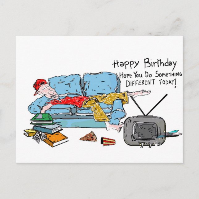 Do Something Different Birthday Postcard (Front)