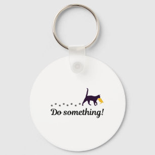 Do Something Funny Cat Trump Hair Presidential Ele Keychain