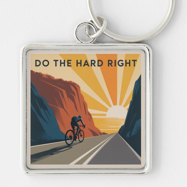 Do The Hard Right Keychain (Front)
