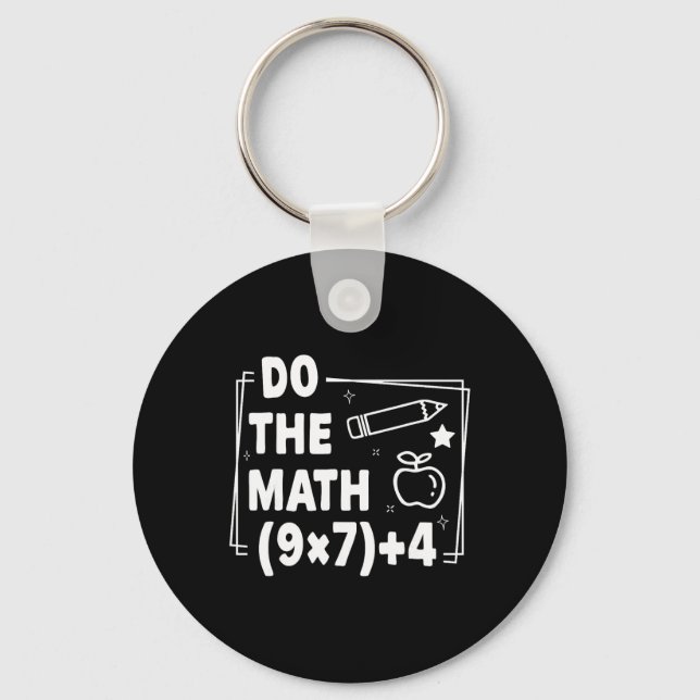 Do The Math Christmas Funny 67 Meme Pemdas Teacher Keychain (Front)