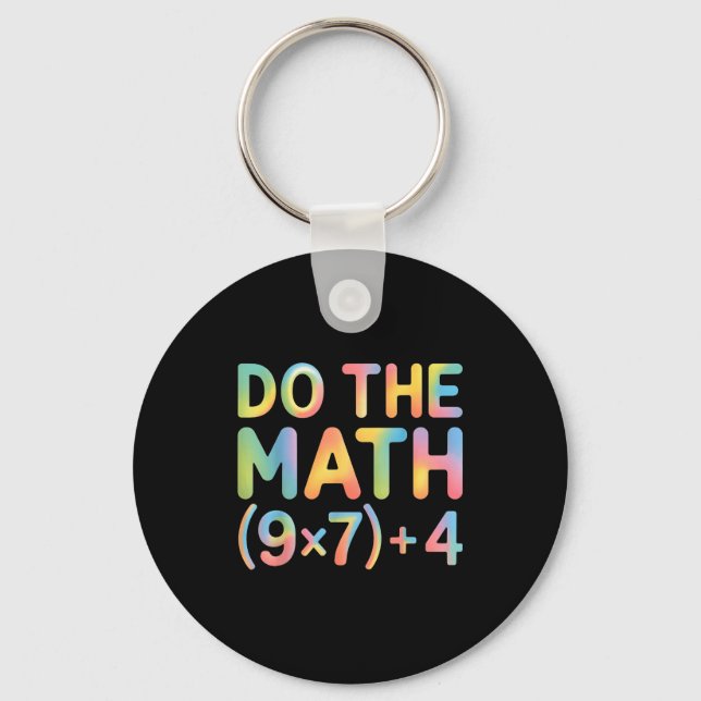 Do The Math Equation Thanksgiving Teacher 67 Six S Keychain (Front)