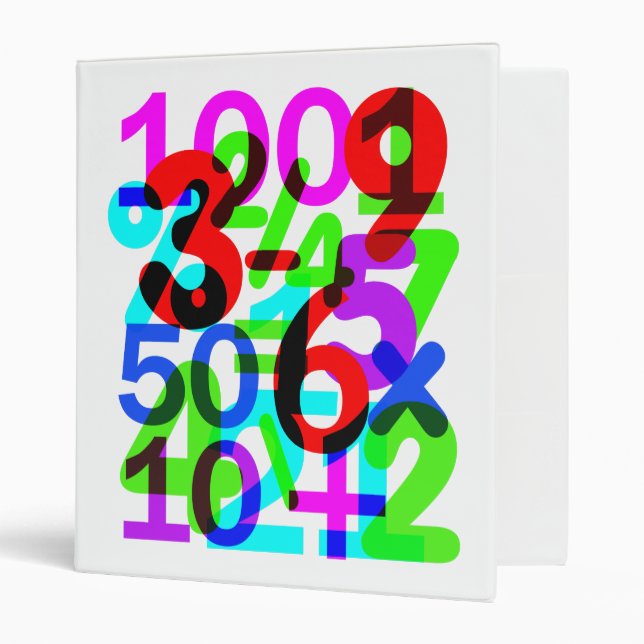 Do The Math Fun Colourful Numbers Typography Binder (Front/Inside)