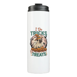 Do Tricks Treats Halloween Pug Witch Hat Pumpkins_ Thermal Tumbler