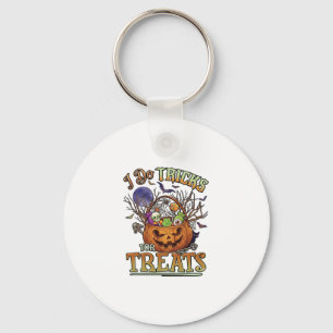 Do Tricks Treats Halloween Pumpkin Basket Candy Sk Keychain