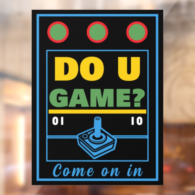 Do U Game? Multi Color Window Cling (Sheet 2)
