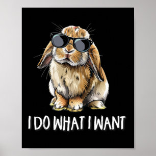 Do What I Want Mini Holland Lop Bunny Rabbit Lover Poster