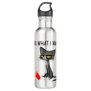 Do What I Want Vintage Black Cat Red Cup Funny 710 Ml Water Bottle