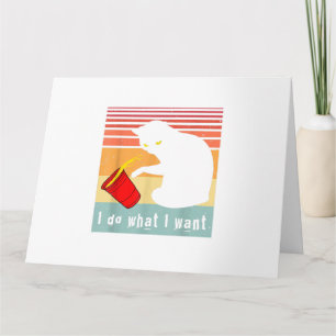 Do What I Want Vintage Black Cat Red Cup Funny My Card