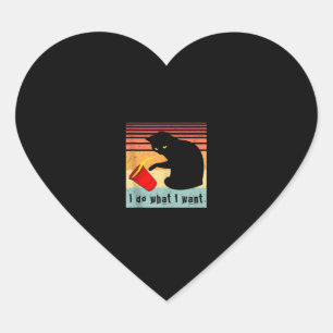 Do What I Want Vintage Black Cat Red Cup Funny My  Heart Sticker