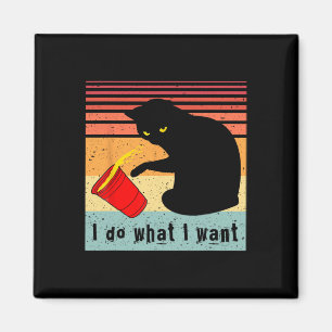 Do What I Want Vintage Black Cat Red Cup Funny My Magnet