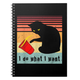 Do What I Want Vintage Black Cat Red Cup Funny My  Notebook