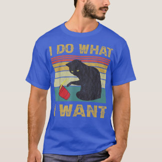 Do What I Want Vintage Black Cat Red Cup Funny My T-Shirt