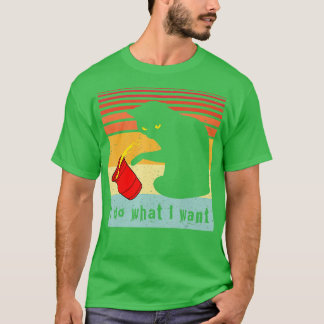 Do What I Want Vintage Black Cat Red Cup Funny My  T-Shirt