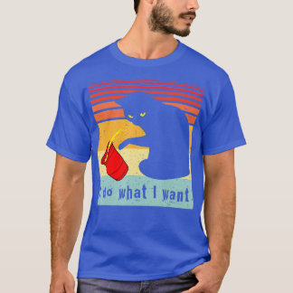 Do What I Want Vintage Black Cat Red Cup Funny My T-Shirt