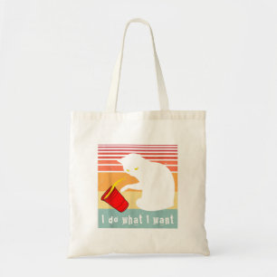 Do What I Want Vintage Black Cat Red Cup Funny My  Tote Bag