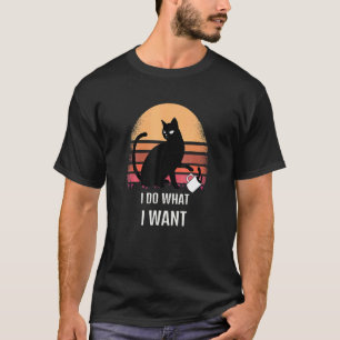 Do What I Want Vintage Black Cat Red Cup My Cat 1 T-Shirt