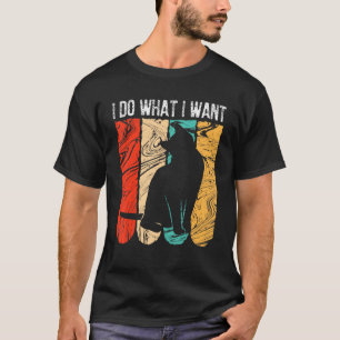 do what i want vintage black cat red cup my cat T-Shirt