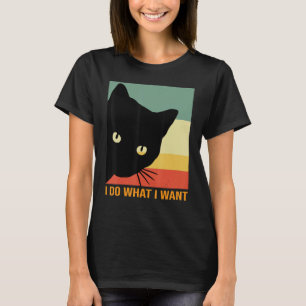 Do What I Want Vintage Black Cat Red Cup My Cat T-Shirt