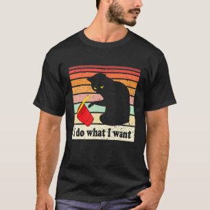 Do What I Want Vintage Black Cat Red Cup  My Cat T-Shirt