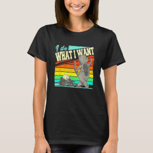 Do What I Want Vintage Retro Cat Coffee Cup My Ca T-Shirt